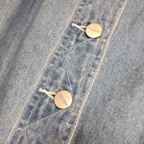 Women's Jean Skirt Size 12 Button Up Denim Vintage Karen Kane Trendy Skirts - Picture 6 of 10